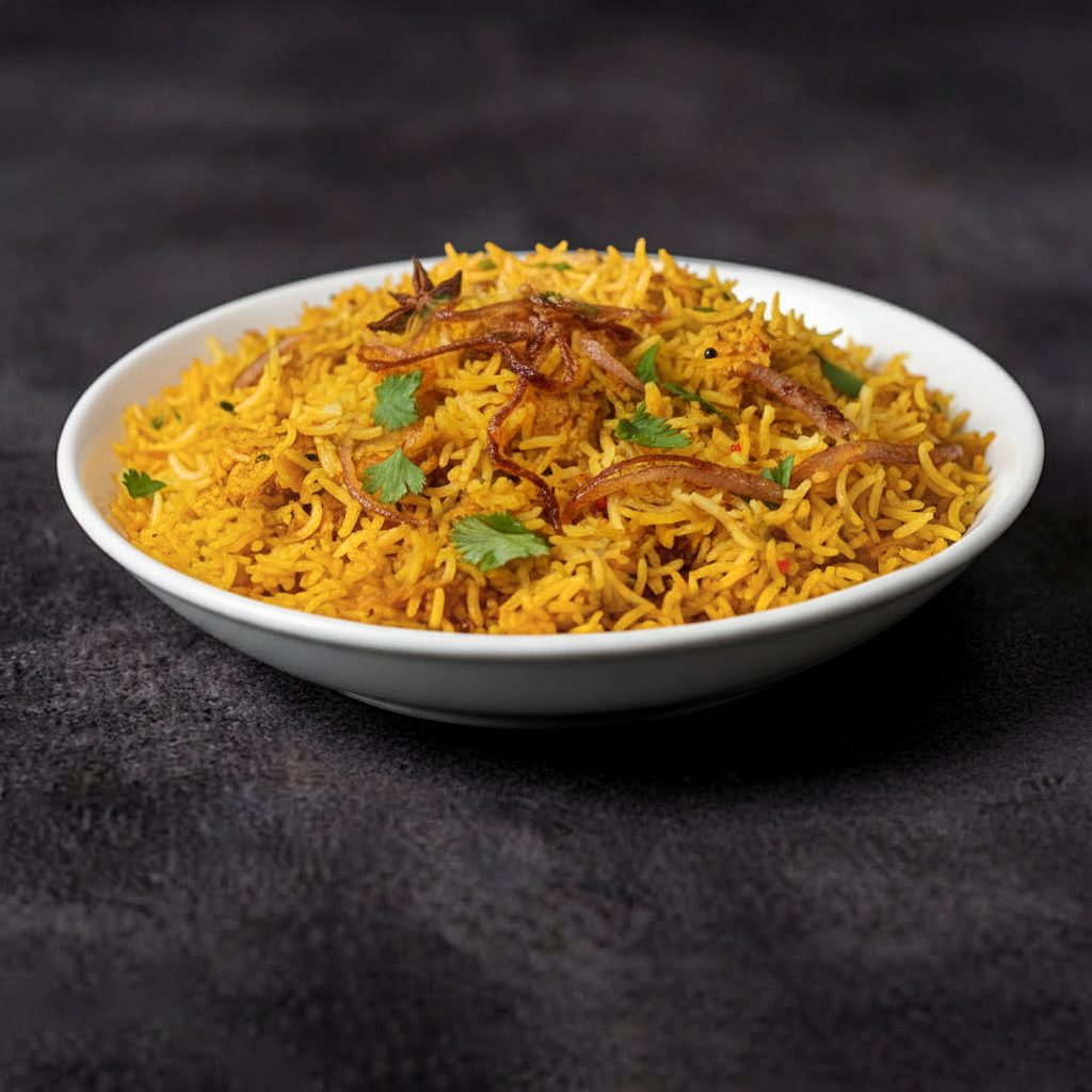 Hyderabadi Goat Biryani.