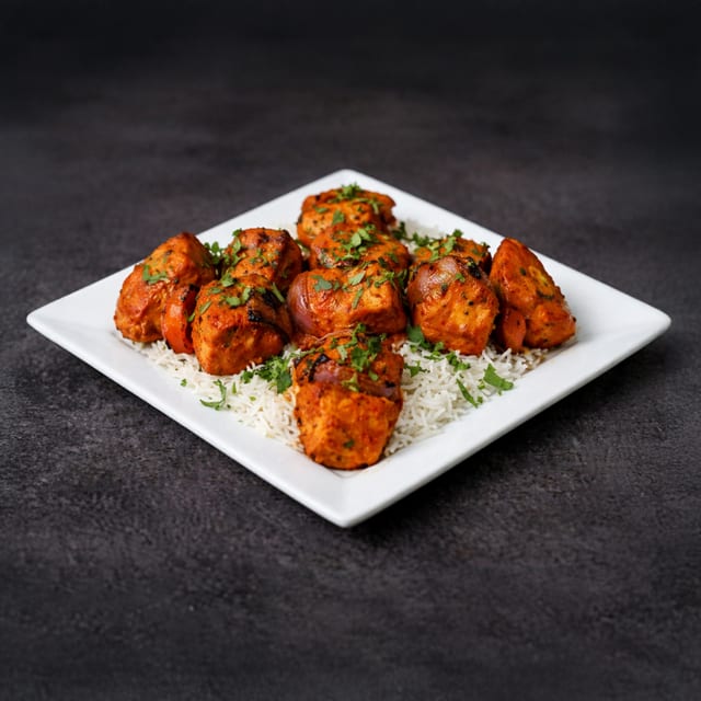 Chicken Shashlik With Rice.