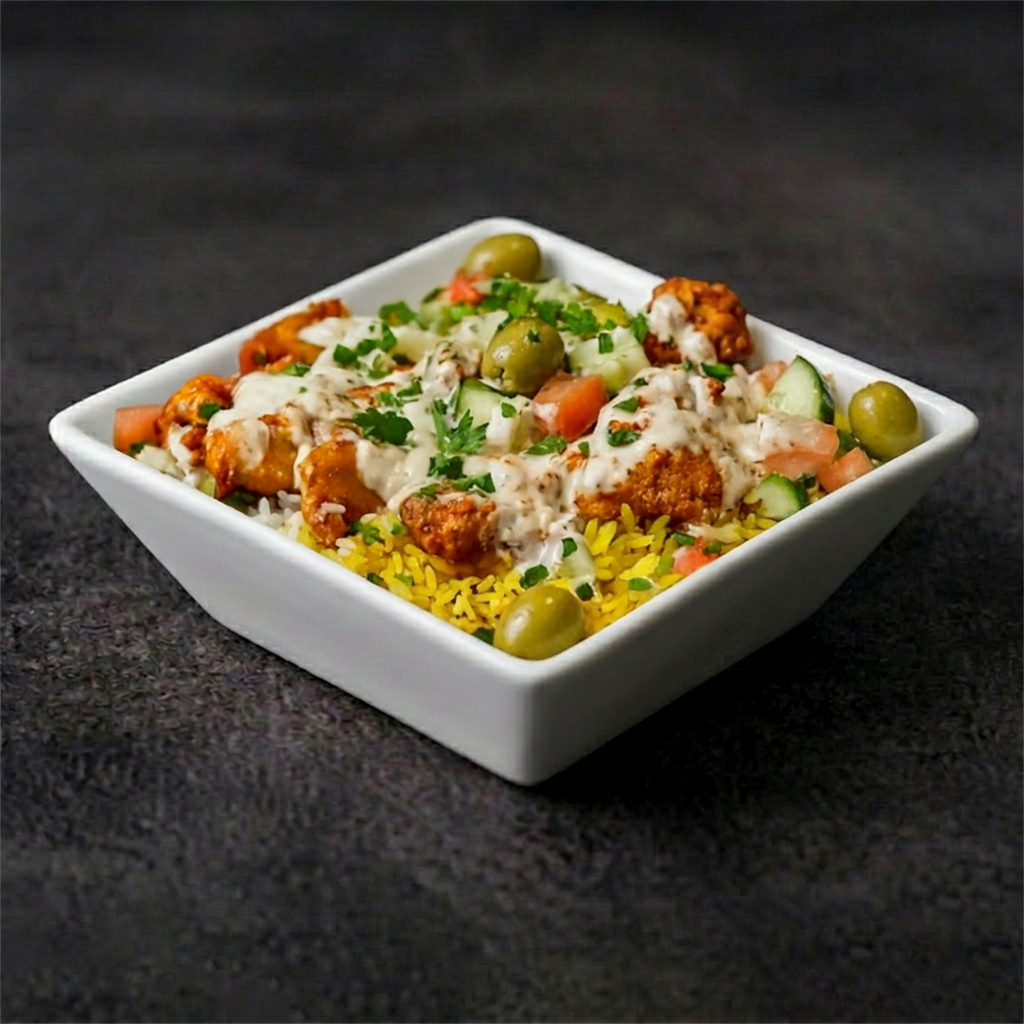 Woondal Special Chicken Over Rice.